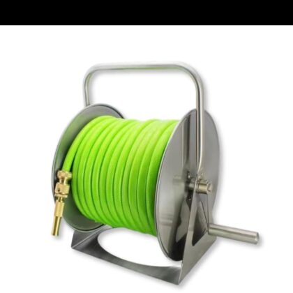 Hosun Metal Hose Reel Cart with Fittings & 50 meter hose