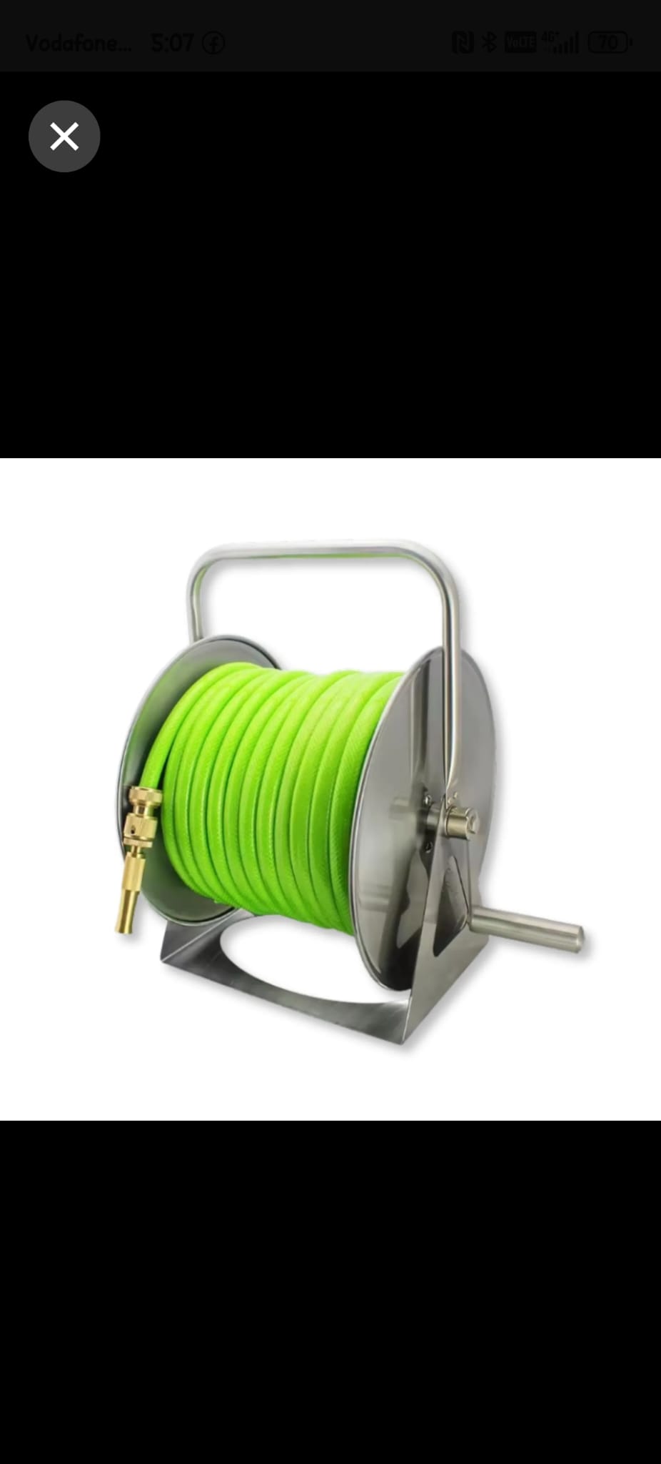 Hosun Metal Hose Reel Cart with Fittings & 50 meter hose