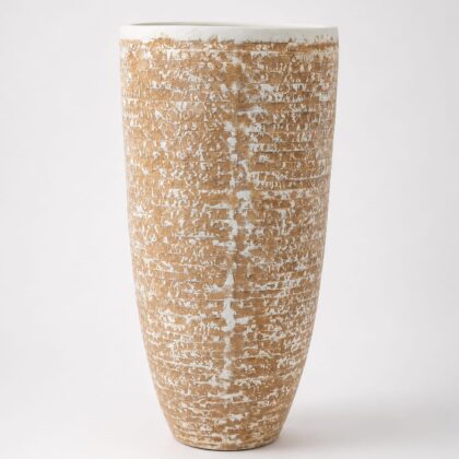brown & white mix fibre pot