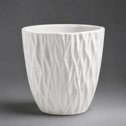 white fibre pot