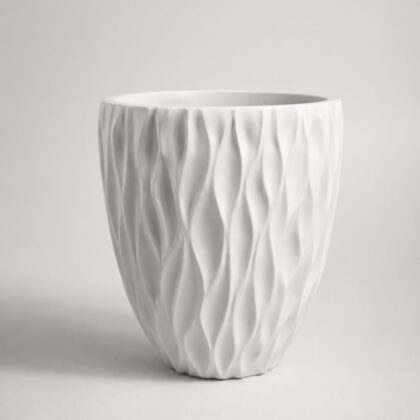 white fibre pot