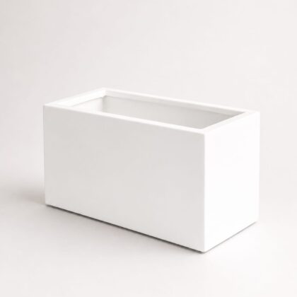 white fibre pot - Hight:18cm. Wild:18cm. Length:34cm.