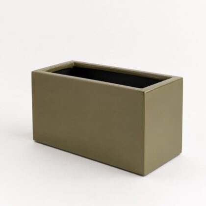 Gold fibre pot - Hight:18cm. Wild:18cm. Length:34cm.