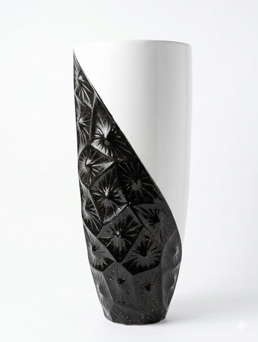 black and white mix fibre pot Hight:90cm Wild:37cm Deep:30cm