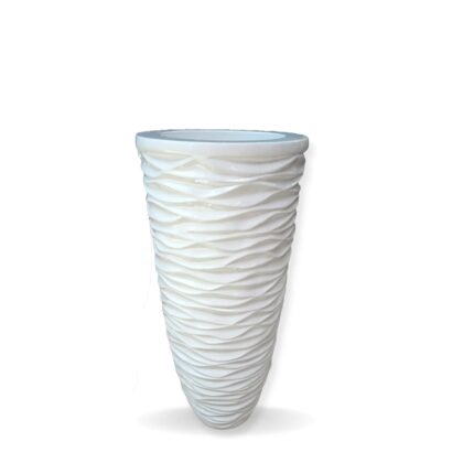 Fiber Clay Pot White Short  Hole-small