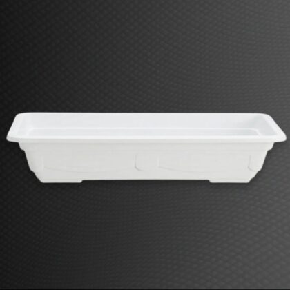 White Plastic Pot Rectangle Small 116